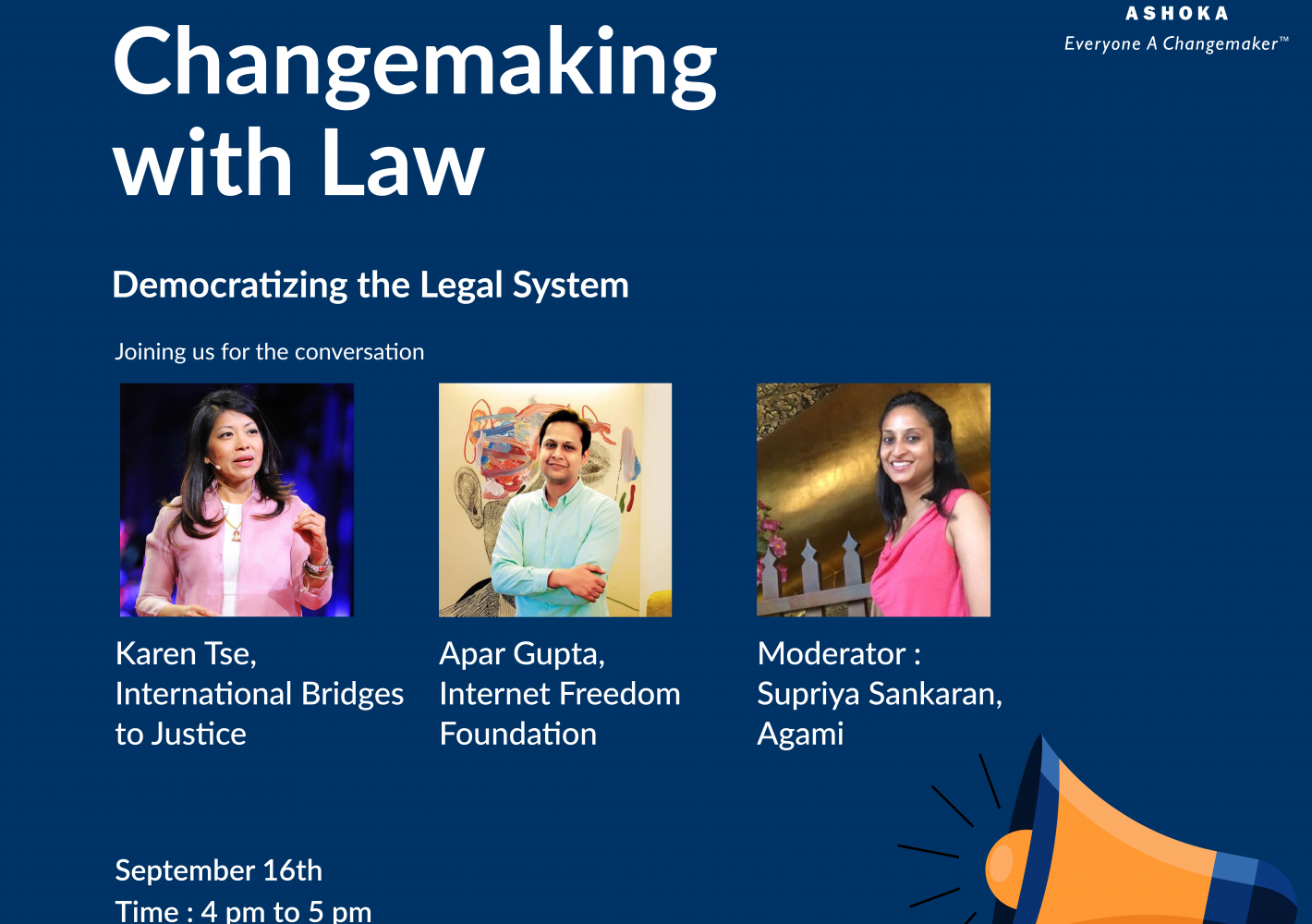 Changehour Changemaking with Law Ashoka Everyone a Changemaker